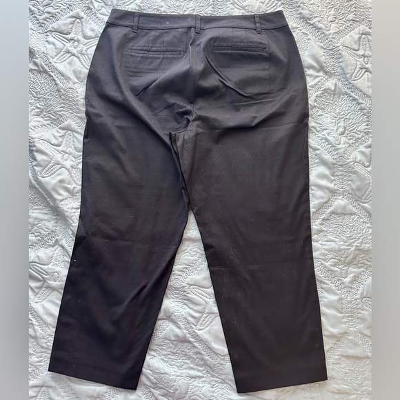 Talbots Navy Blue Perfect Crop Curvy Pants 12P Straight Leg Cotton - Picture 5 of 10